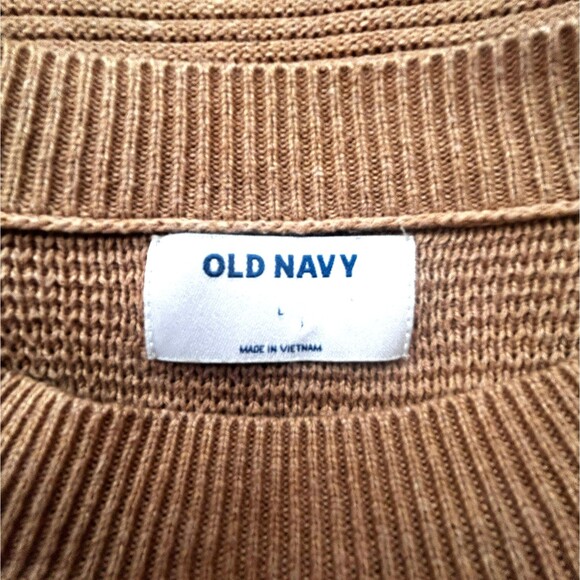 Tan Beige Cotton Viscose Sweater Womens L Tunic Length Old Navy - Picture 5 of 5